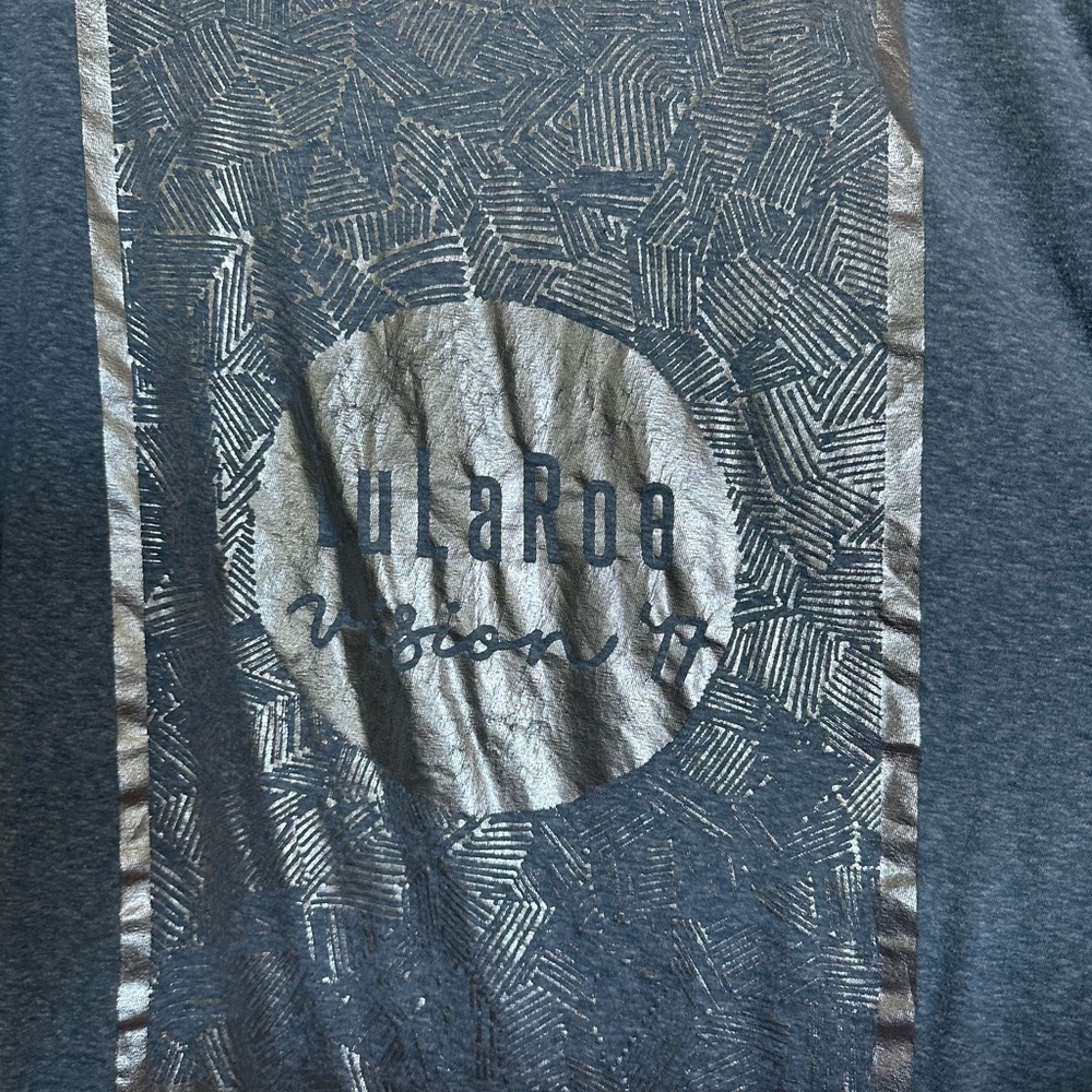 LuLaRoe Patrick Blue Graphic T-Shirt - Picture 2 of 5